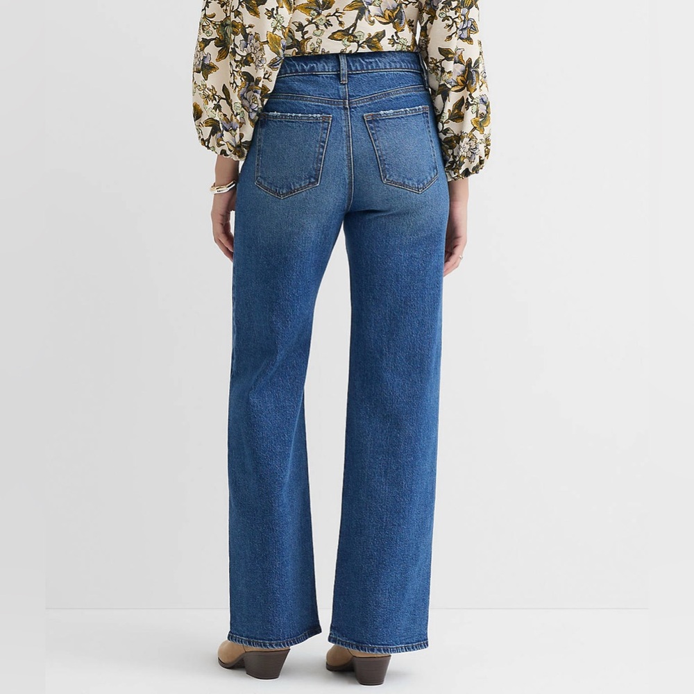 LOFT High Rise Wide Leg Blue Women's Jeans - Picture 2 of 12